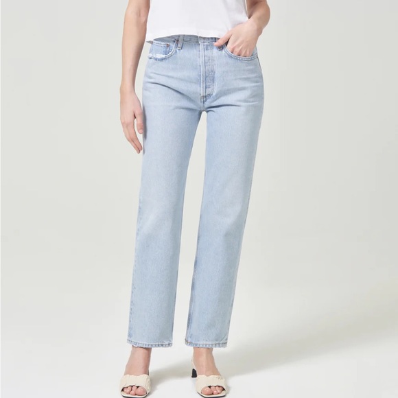Agolde 90s pinch waist high rise straight distressed - Picture 1 of 4